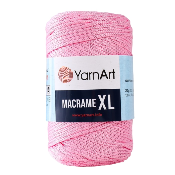 

Пряжа Macrame XL 100% полиэстер 130м/250г (147 розовый)