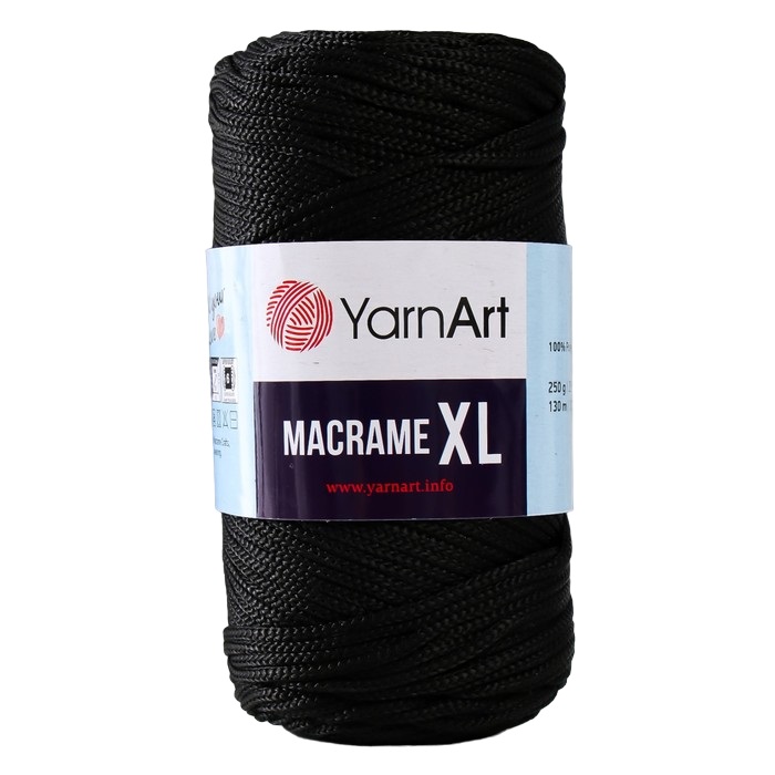 

Пряжа Macrame XL 100% полиэстер 130м/250г (148 черный)
