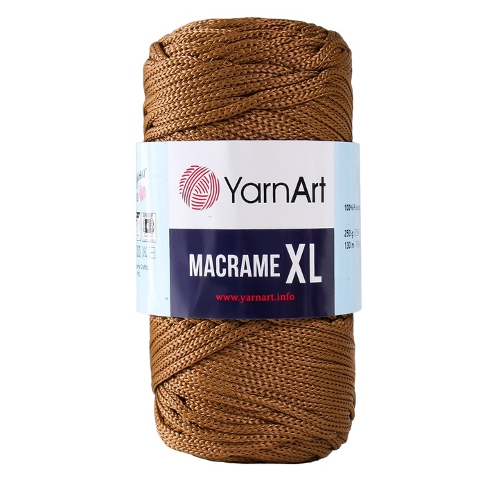 

Пряжа Macrame XL 100% полиэстер 130м/250г (151 темн.беж), Бежевый