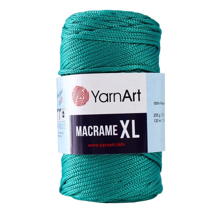 

Пряжа Macrame XL 100% полиэстер 130м/250г (158 изумруд), Зеленый