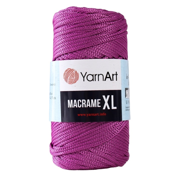 

Пряжа Macrame XL 100% полиэстер 130м/250г (161 лиловый)
