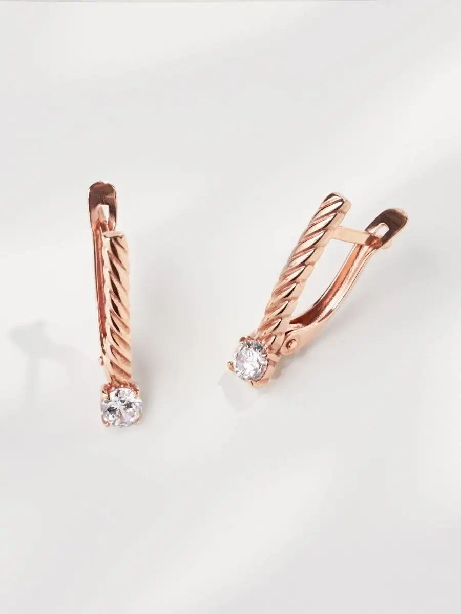 

Серьги из латуни SHINE & BEAUTY 3481413, фианит, 3481413
