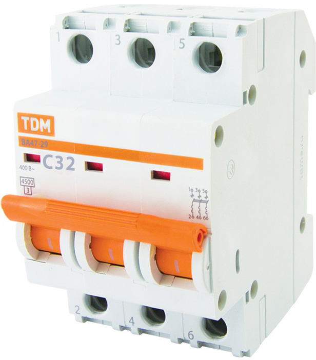 

TDM Electric ВА 47-29 выключатель автоматический 3 полюса 32А хар-ка С