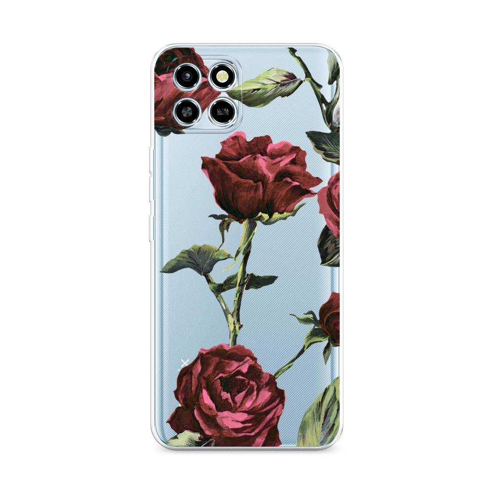 

Чехол Awog на Infinix Smart 6 HD "Бордовые розы фон", Красный, 3101650-8