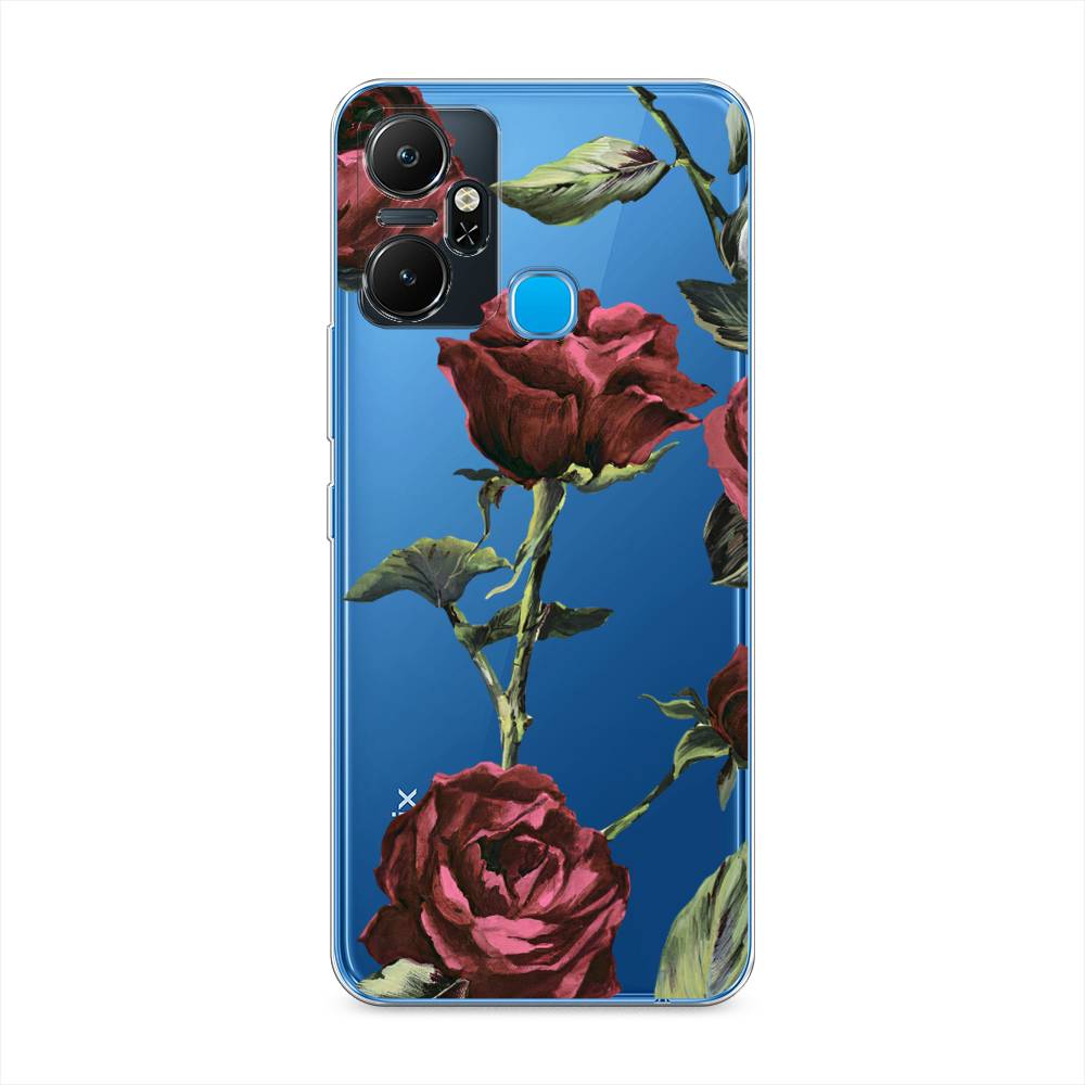 

Чехол Awog для Infinix Smart 6 Plus "Бордовые розы фон", Красный, 3102350-8