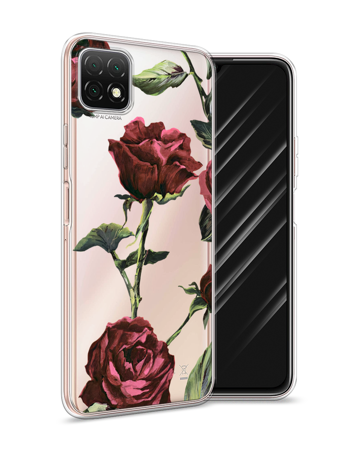 

Чехол Awog на Wiko T3 "Бордовые розы фон", Красный, 3400150-8