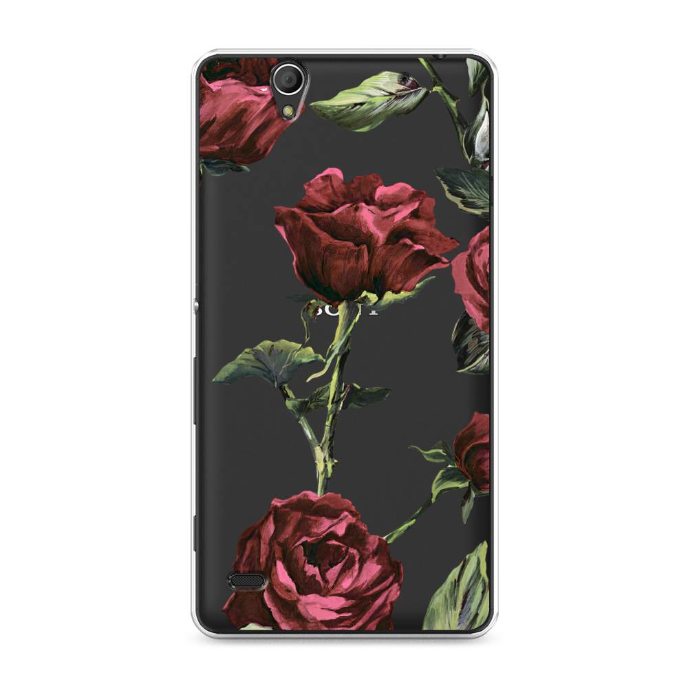 

Чехол Awog на Sony Xperia C4 "Бордовые розы фон", Красный, 52650-8