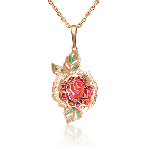 

Кулон из красного золота PLATINA jewelry 03-3163-01-000-1110-48, эмаль, 03-3163-01-000-1110-48