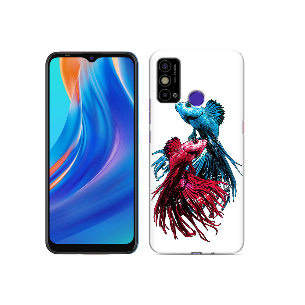 

Чехол MyPads Tocco для Tecno Spark Go рыбы петушки, Прозрачный, Tocco