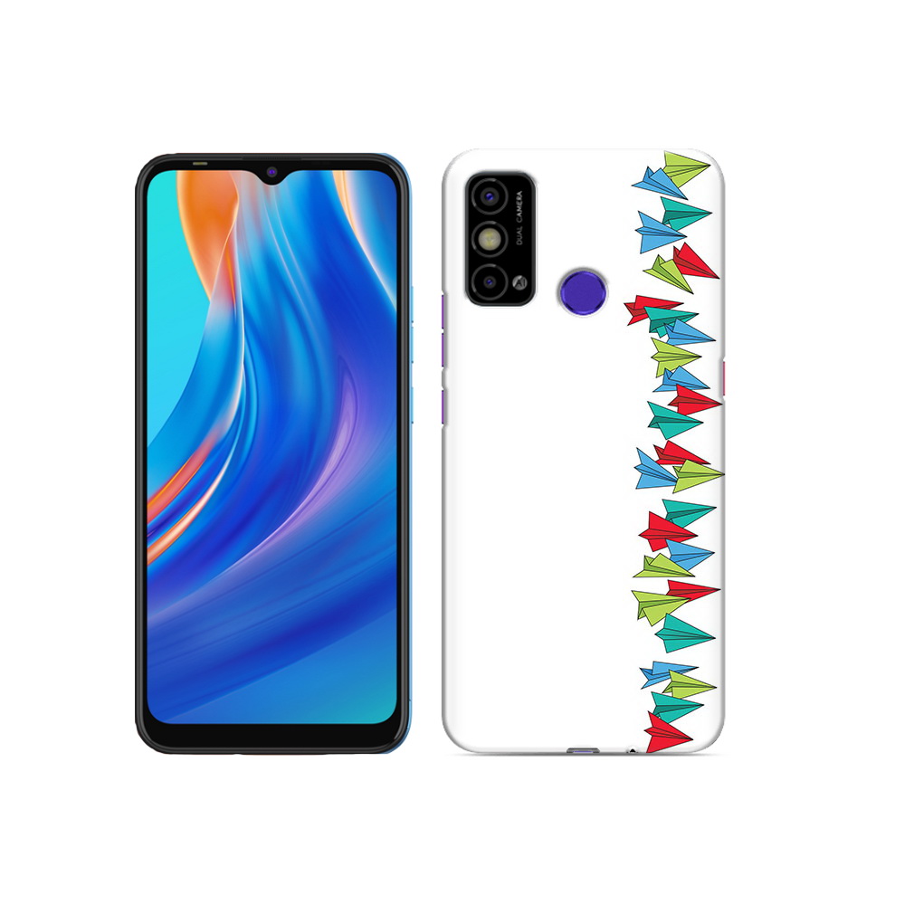 

Чехол MyPads Tocco для Tecno Spark Go самолетики из листочков, Прозрачный, Tocco