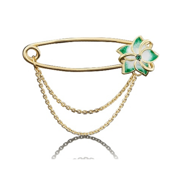 

Брошь из желтого золота с фианитом/эмалью PLATINA jewelry 04-0128-00-404-1130-25, 04-0128-00-404-1130-25
