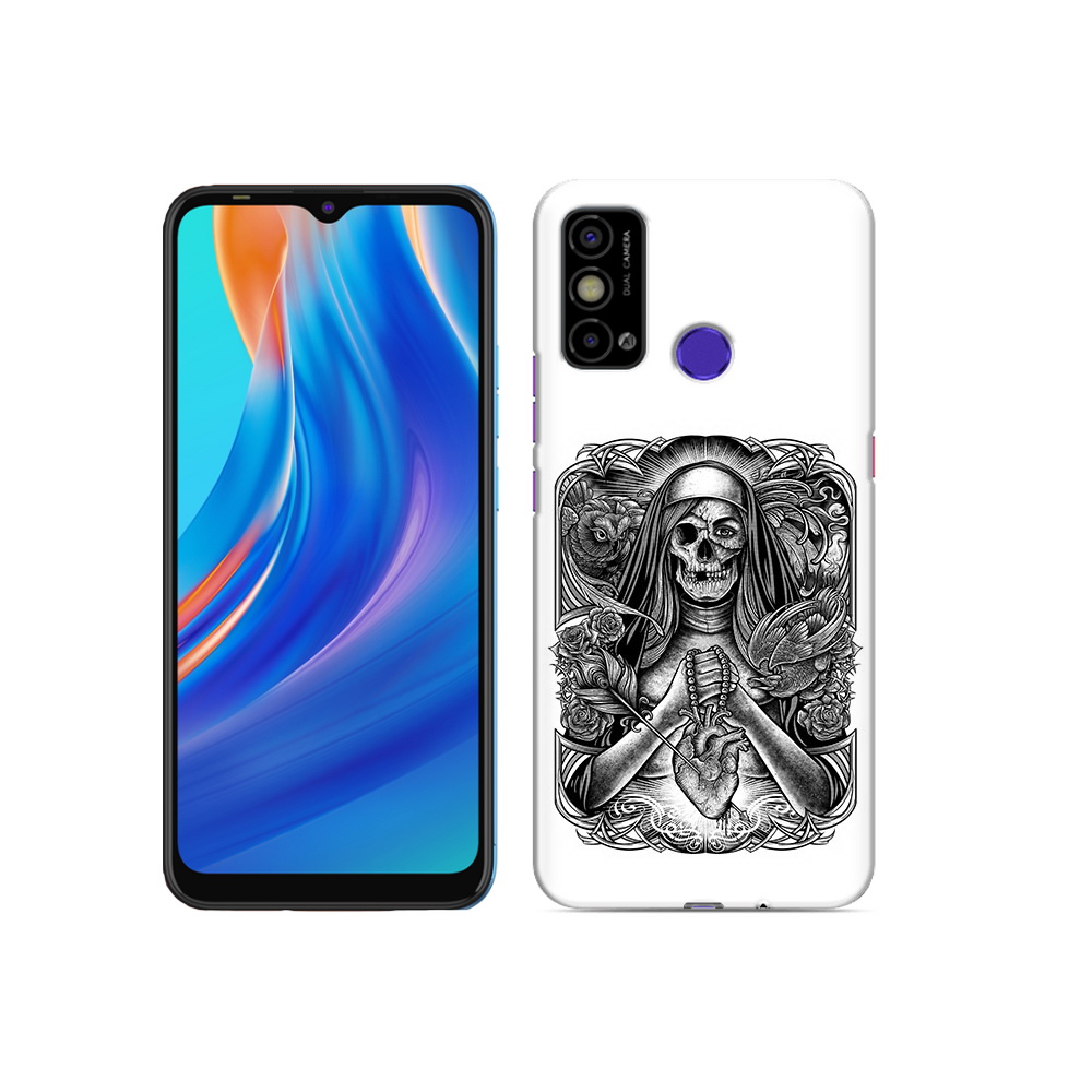 

Чехол MyPads Tocco для Tecno Spark Go скелет с сердцем, Прозрачный, Tocco