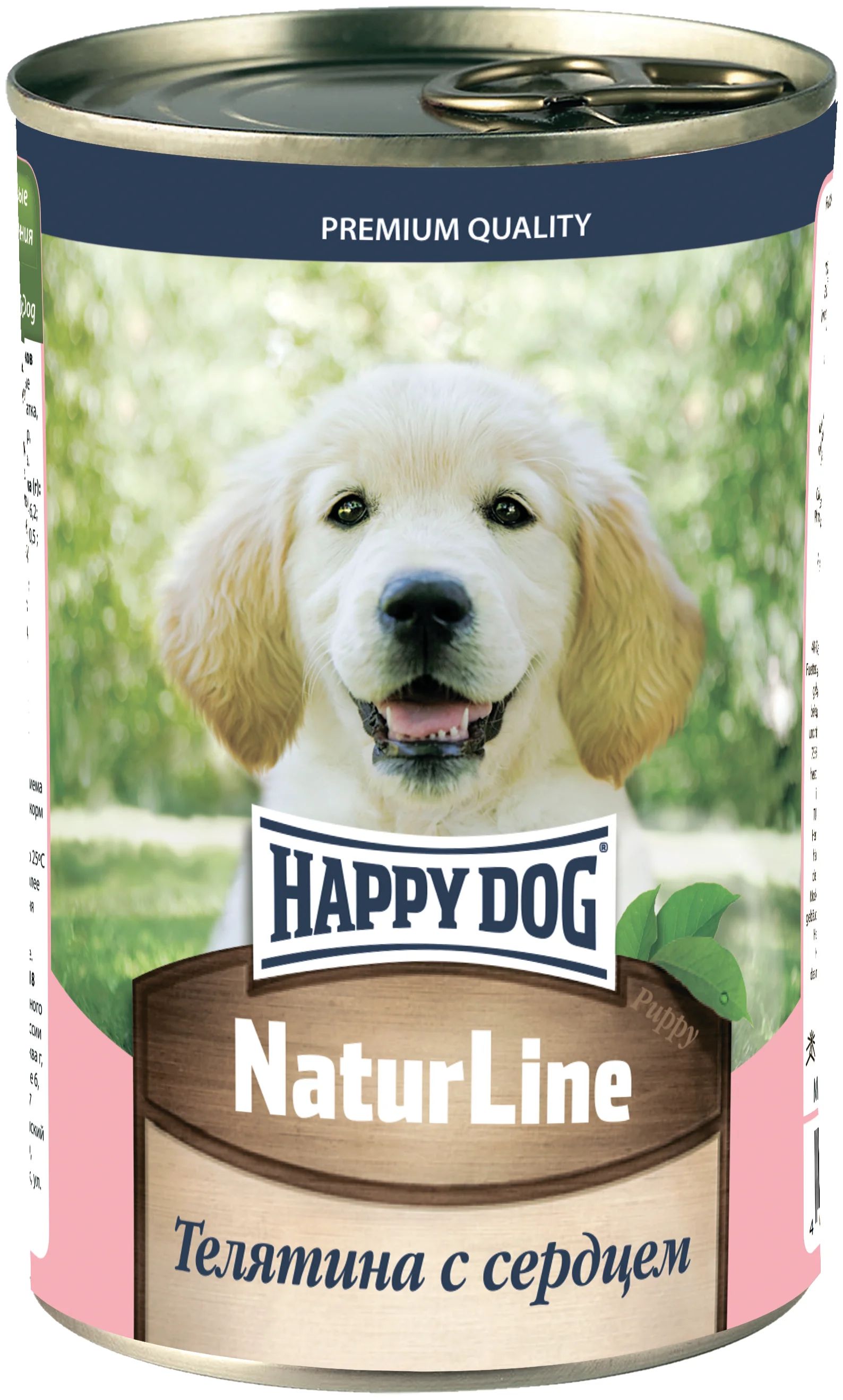 

Консервы для щенков HAPPY DOG NATUR LINE с телятиной и сердцем, 410г