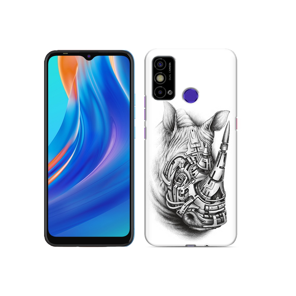 

Чехол MyPads Tocco для Tecno Spark Go стальной носорог, Прозрачный, Tocco