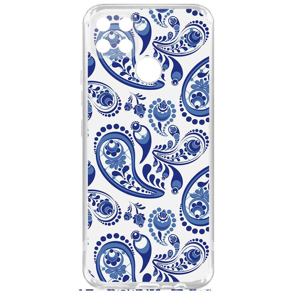 

Чехол-накладка Krutoff Clear Case Гжель для Realme C25s, Прозрачный