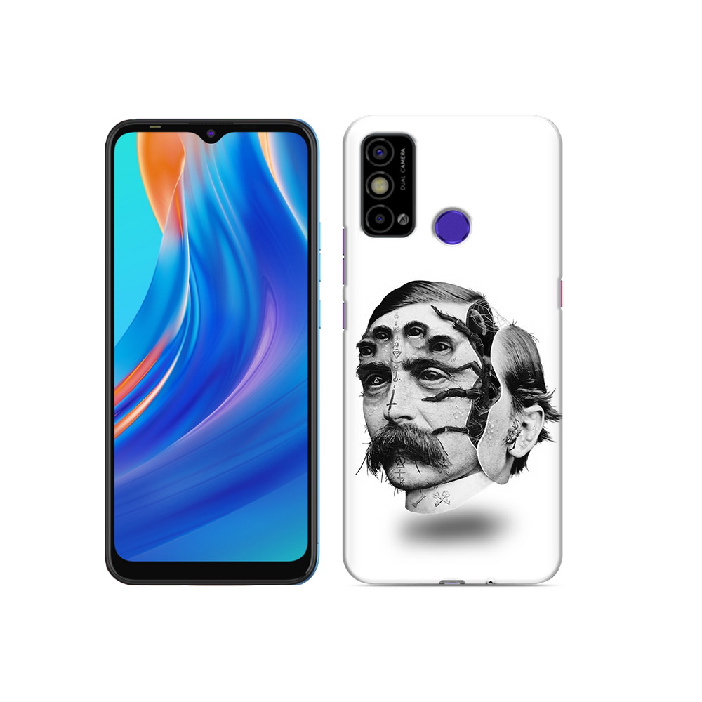 

Чехол MyPads Tocco для Tecno Spark Go страшное лицо мужчины, Прозрачный, Tocco