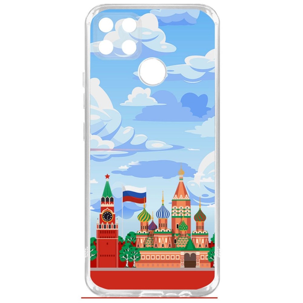 

Чехол-накладка Krutoff Clear Case Красная Площадь для Realme C25s, Прозрачный