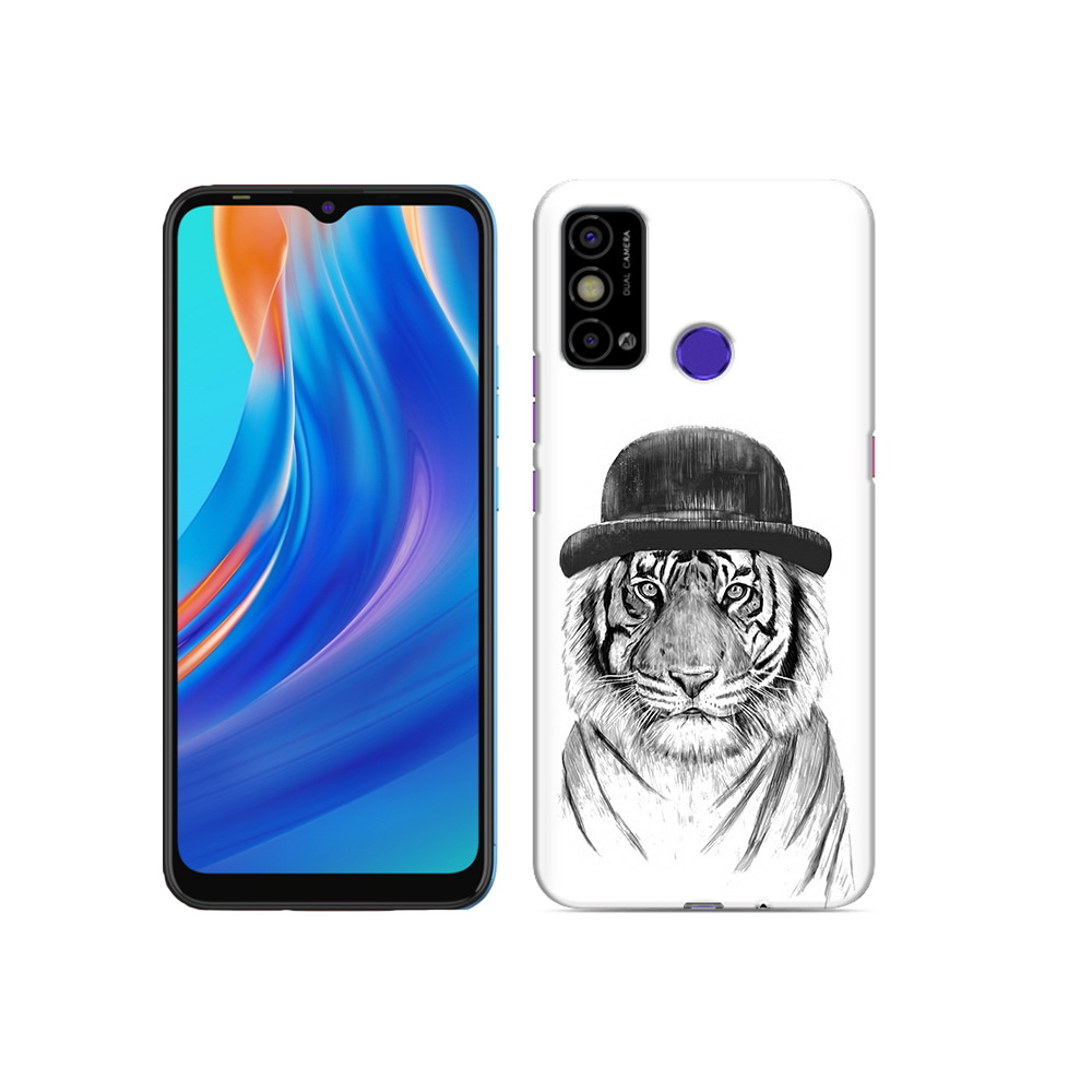 

Чехол MyPads Tocco для Tecno Spark Go тигр британец, Прозрачный, Tocco
