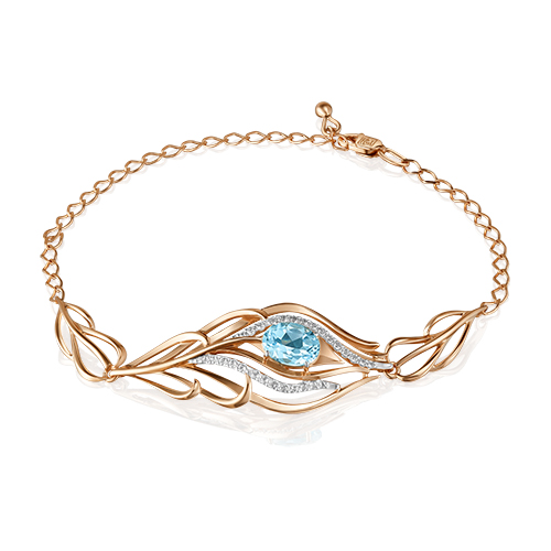 

Браслет из золота р. 17 PLATINA jewelry 05-0630-00-201-1110-57, топаз, 05-0630-00-201-1110-57
