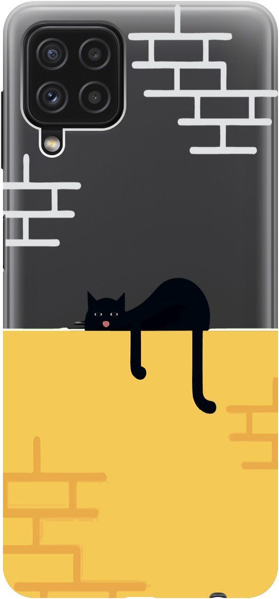 

Чехол на Samsung Galaxy A22 "Lazy Cat" прозрачный, Прозрачный;желтый, 5366