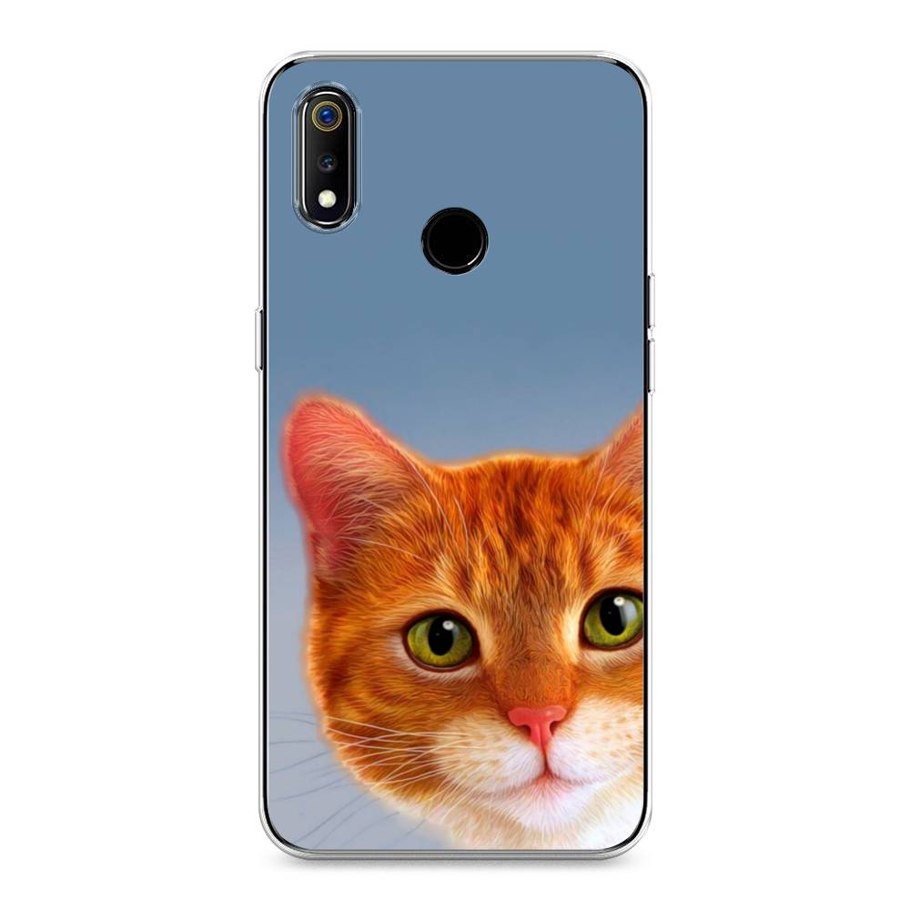 

Чехол на Realme 3 "Любопытный котик", Коричневый, 251050-1