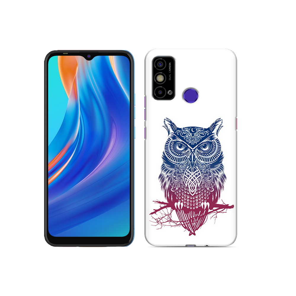 

Чехол MyPads Tocco для Tecno Spark Go хиппи сова, Прозрачный, Tocco