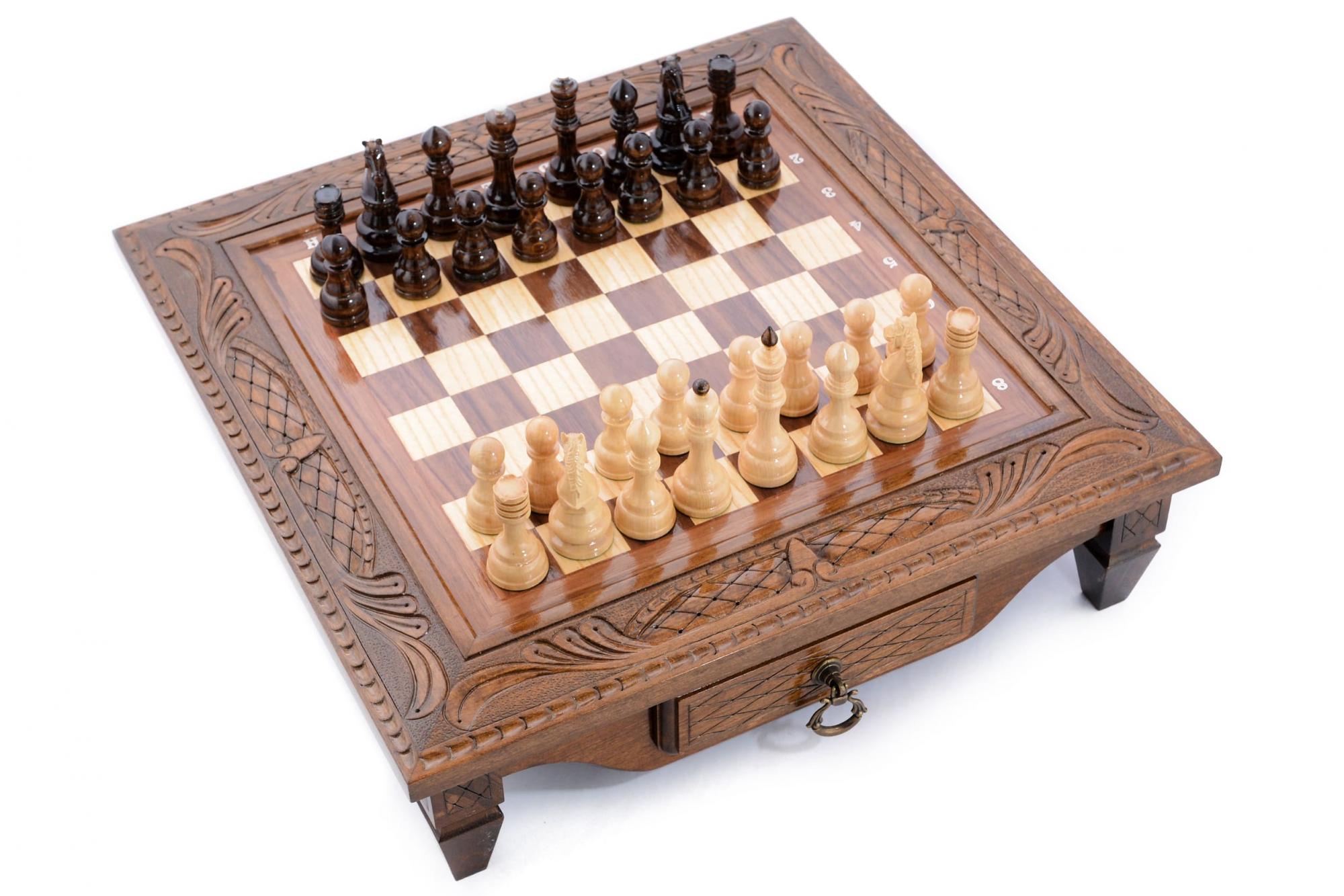 

Шахматы резные в ларце Harutyunyan Дебют 50, 100-120, 444030