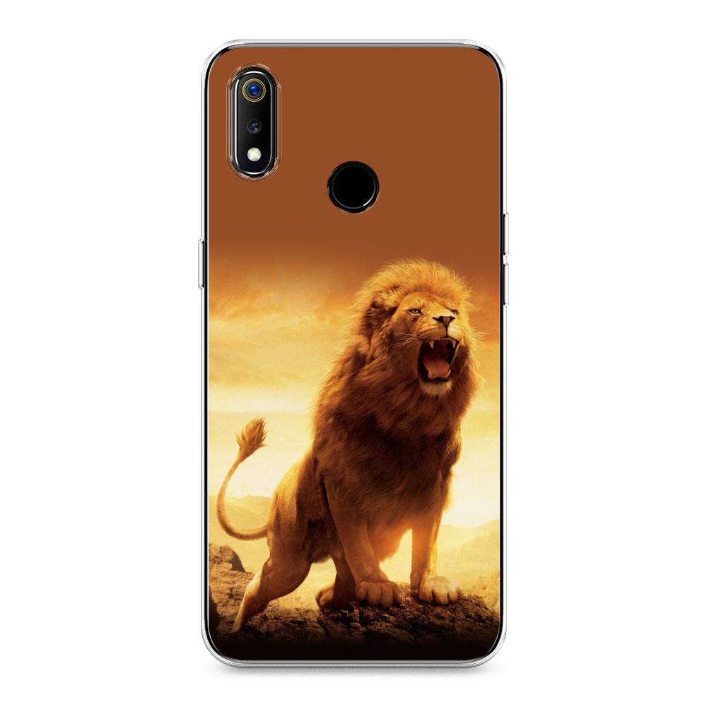 

Чехол на Realme 3 "Львиный рык", Коричневый;желтый;оранжевый, 251050-1