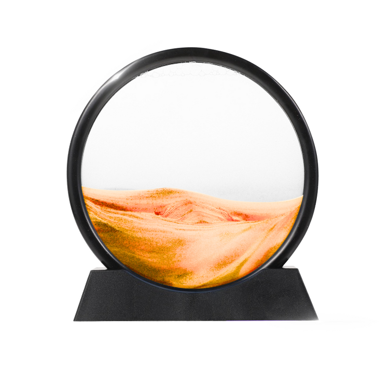 фото Песочная картина solmax на подставке, живой песок антистресс, круглая статуэтка, оранжевый solmax&home