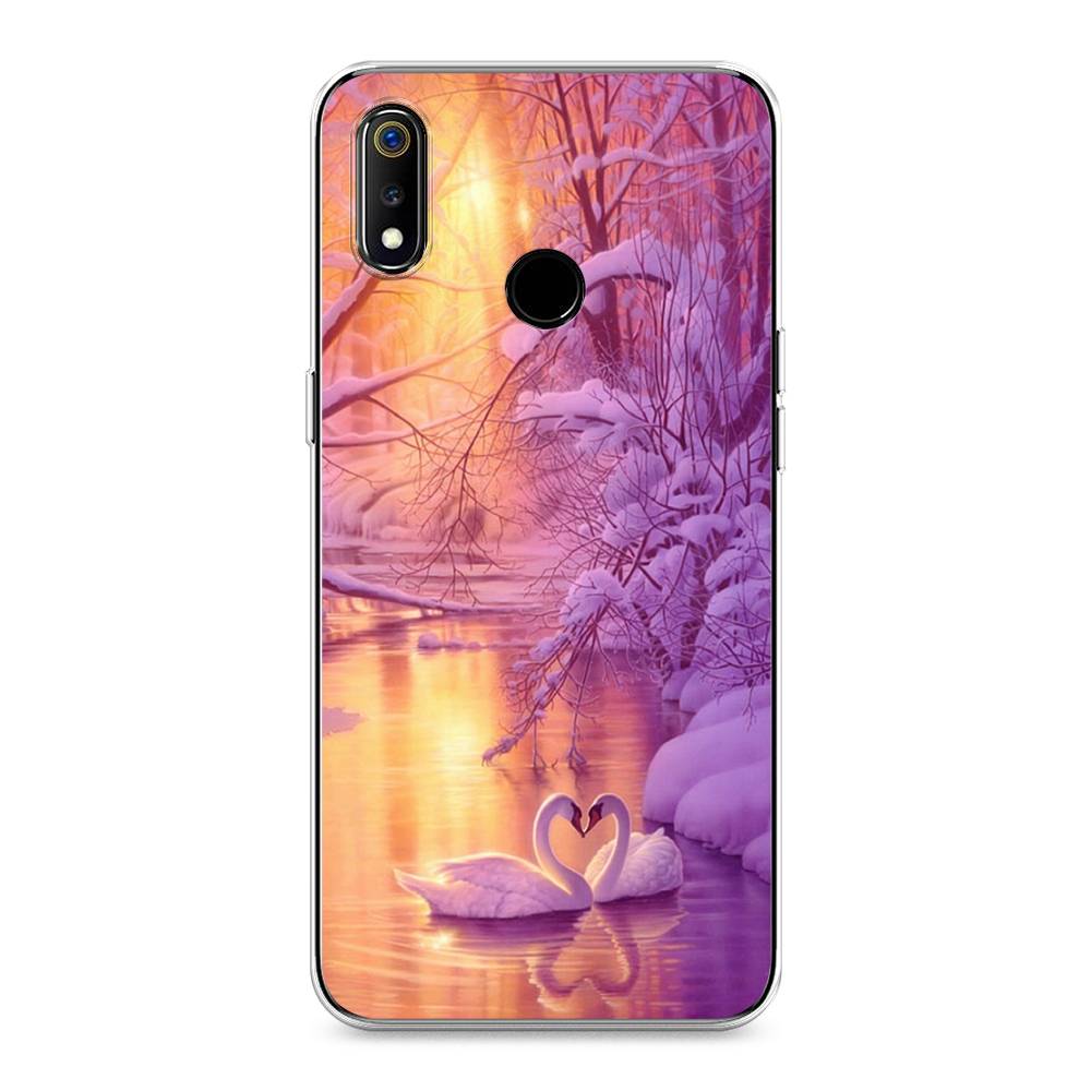 

Чехол на Realme 3 "Зима 1", Фиолетовый;желтый, 251050-2