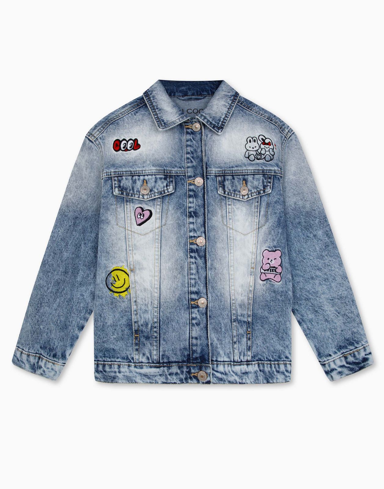 

Джинсовый жакет для девочки Gloria Jeans GJC006656 синий /медиум-лайт айс/ 6-8л/128, GJC006656