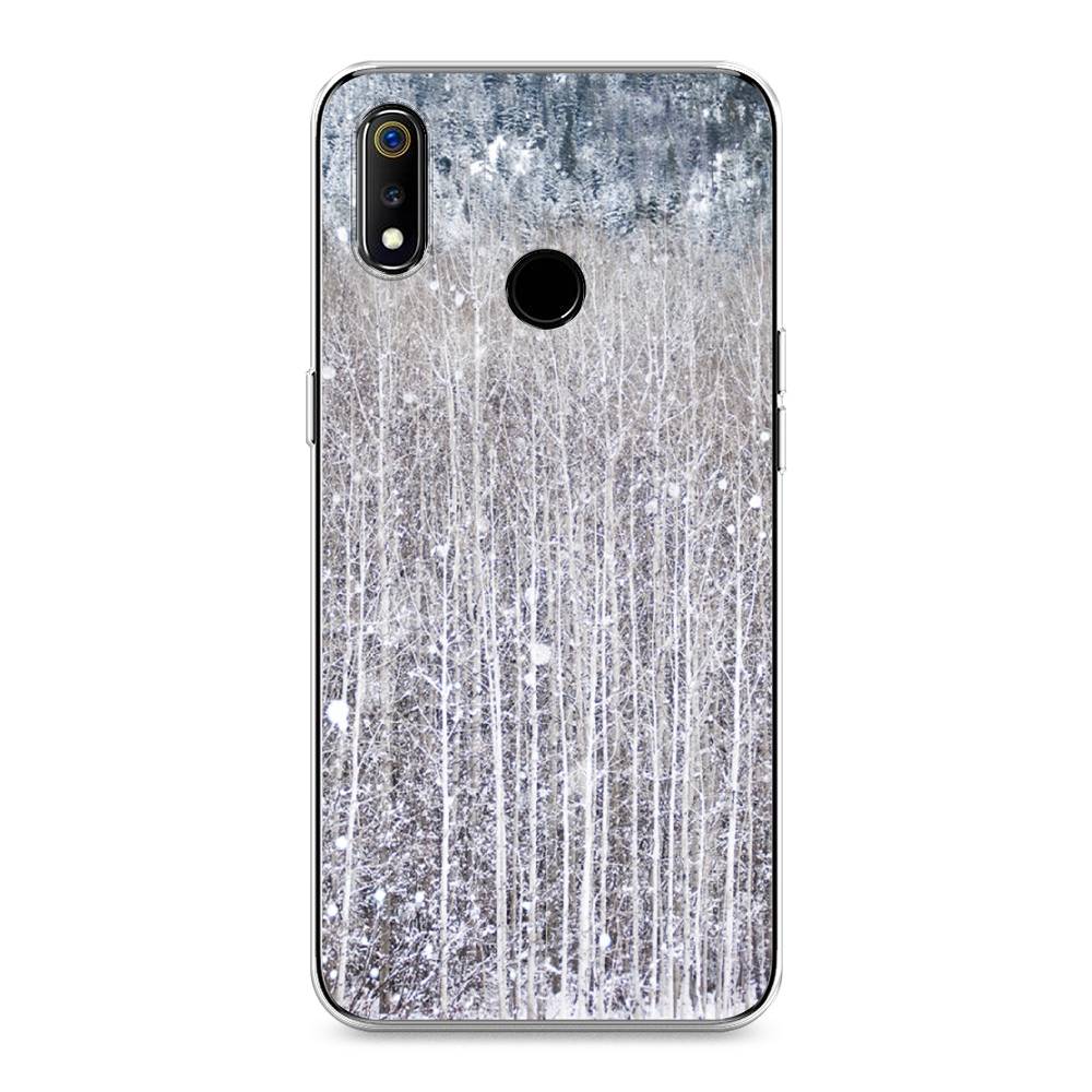

Чехол на Realme 3 "Снежный лес", Бежевый;серый;белый, 251050-5