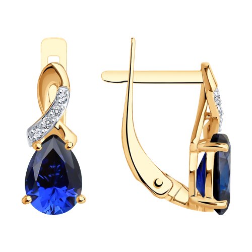 

Серьги из золота TEO MAORI 8728538, сапфир искусственный, 8728538