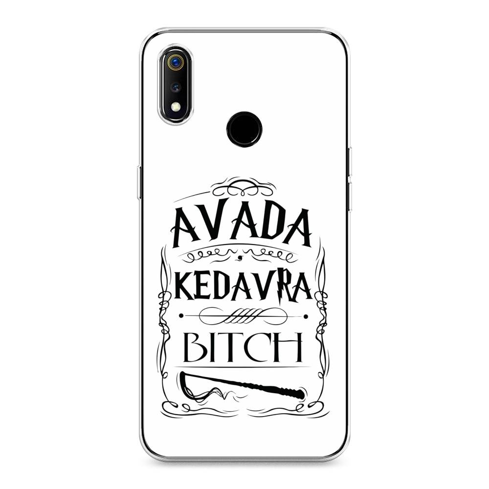 

Чехол на Realme 3 "Avada kedavra bitch", Белый;серый;черный, 251050-6
