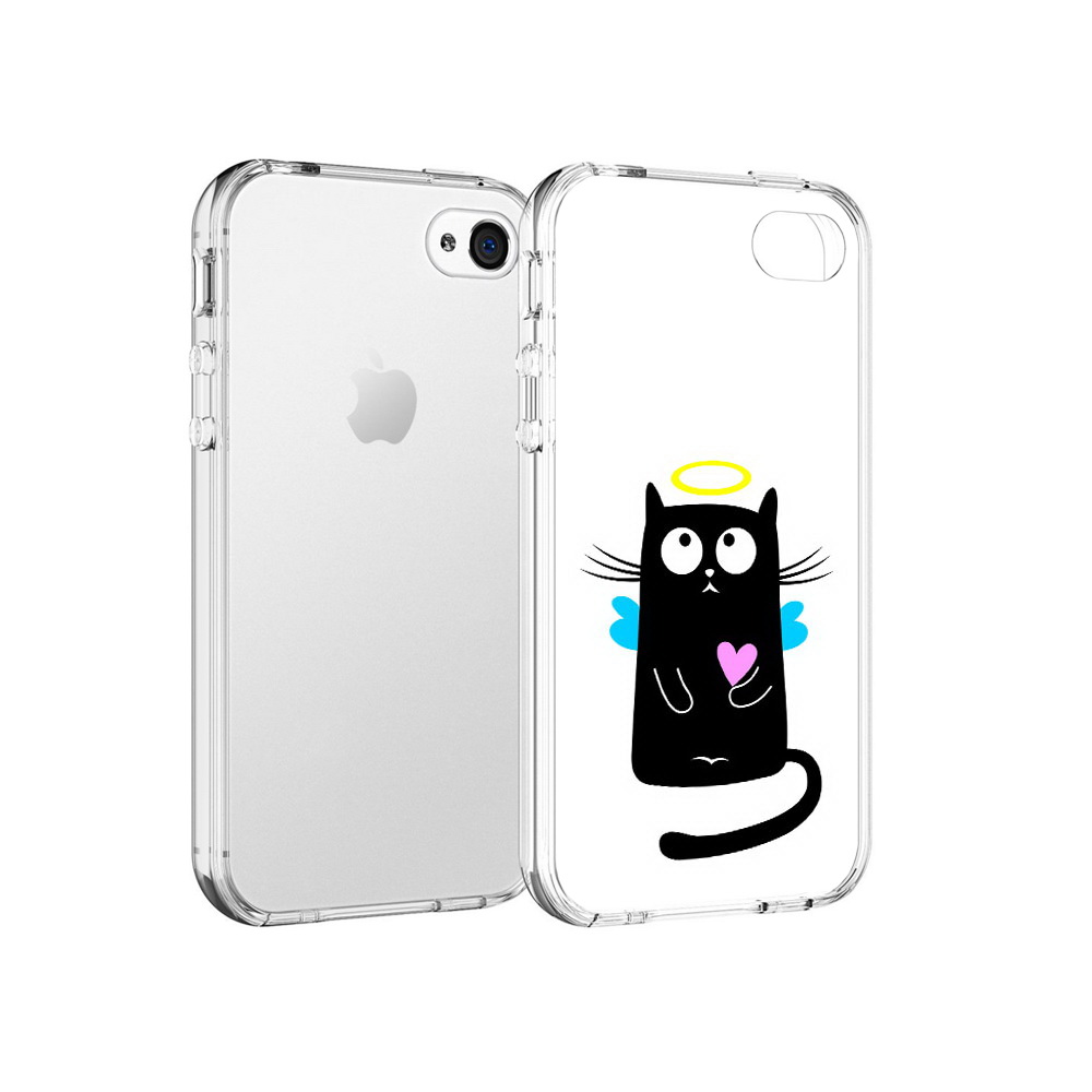 

Чехол MyPads Tocco для Apple iPhone 4 Кот ангелок, Прозрачный, Tocco