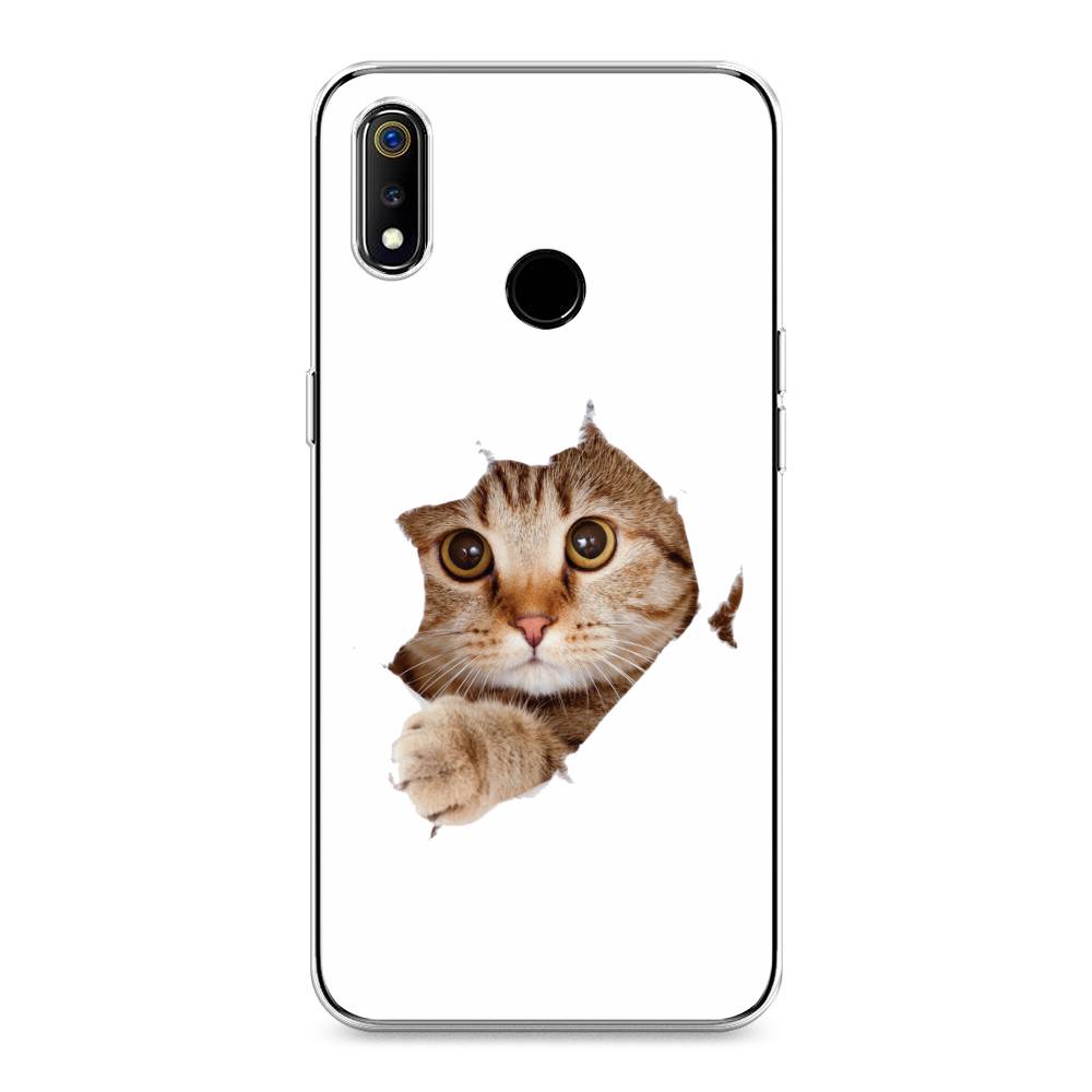 

Чехол на Realme 3 "Кот и бумага", Белый;коричневый, 251050-1