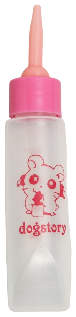 Бутылочка для вскармливания грызунов 30 мл, с силиконовой соской, длинный носик, розовая
