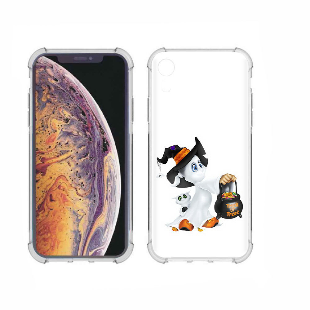

Чехол MyPads Tocco для Apple iPhone XR Маленький призрак, Прозрачный, Tocco