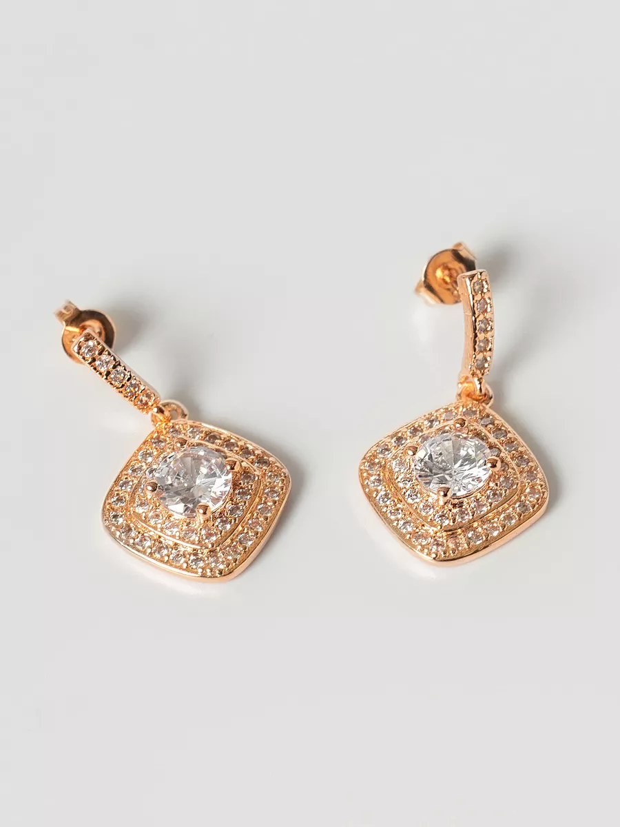 

Серьги подвески из латуни SHINE & BEAUTY 76761, кристалл, 76761