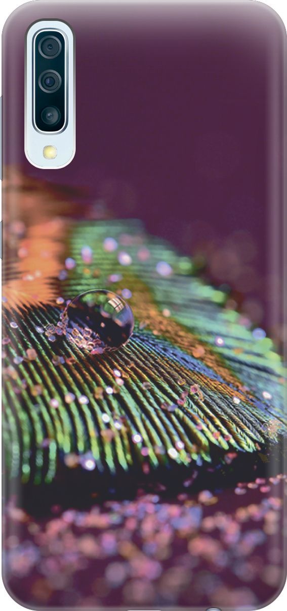 

Чехол на Samsung Galaxy A50 "Капля на пере", Зеленый;фиолетовый, 3488