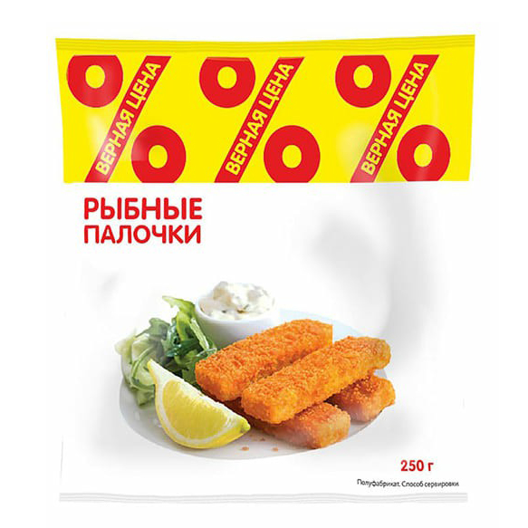 

Палочки Верная цена в панировке 250 г