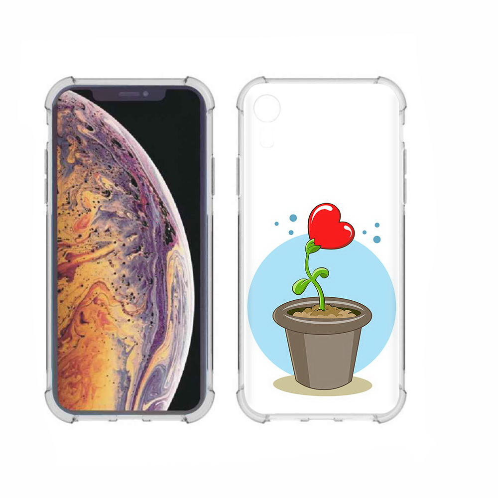 

Чехол MyPads Tocco для Apple iPhone XR Растение любви 14 февраля, Прозрачный, Tocco