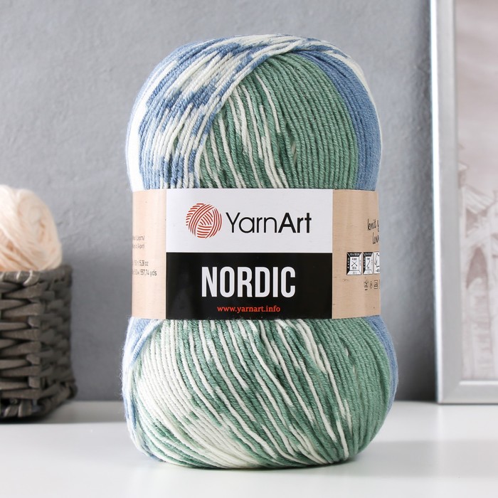 

Пряжа Nordic 20% шерсть, 80% акрил 510м/150гр (654), Разноцветный