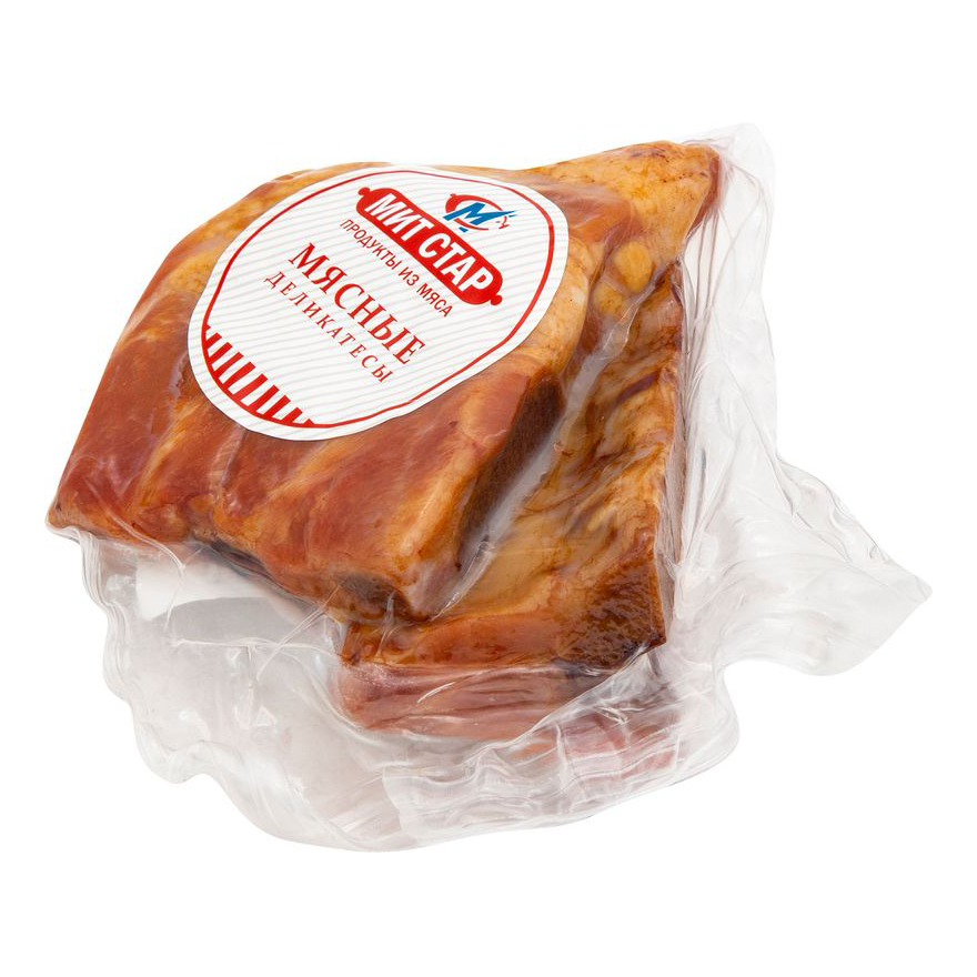 

Ребрышки свиные копчено-вареные Мит Стар +-400 г