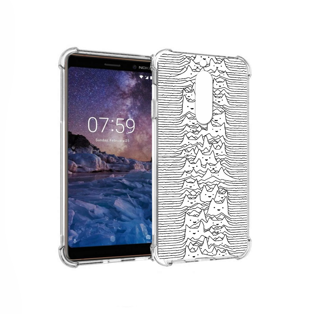 

Чехол MyPads Tocco для Nokia 7 черно белые коты 3D (PT95887.123.682), Прозрачный, Tocco