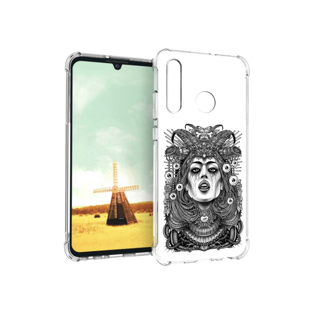 

Чехол MyPads Tocco для Huawei P Smart+ портрет девушки черно белый, Прозрачный, Tocco