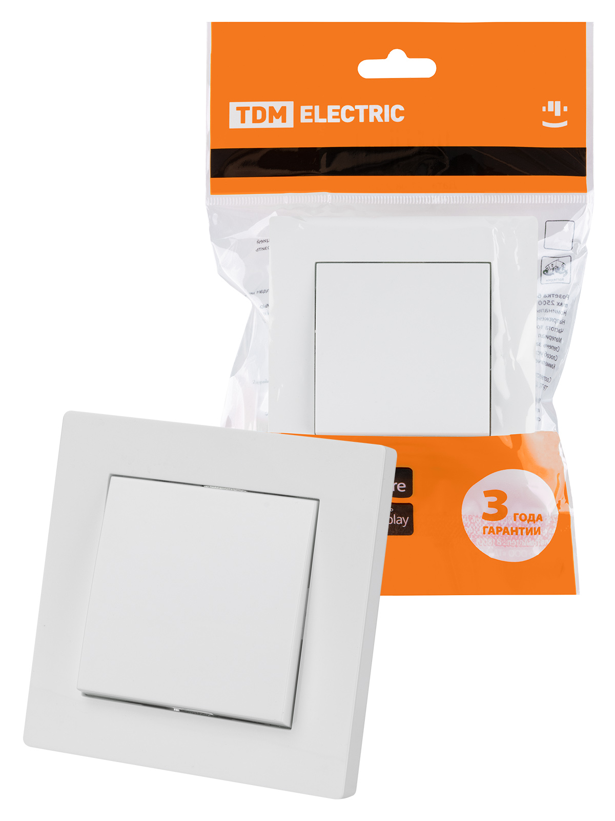 фото Выключатель tdm сенеж 1 кл. 10а белый sq1816-0010 tdm electric