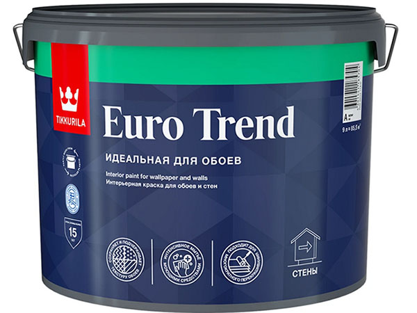 TIKKURILA Euro Trend base A краска интерьерная для обоев и стен (9л)