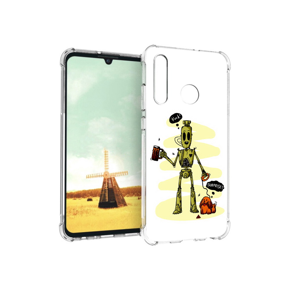 

Чехол MyPads Tocco для Huawei P Smart+ прикольный робот, Прозрачный, Tocco