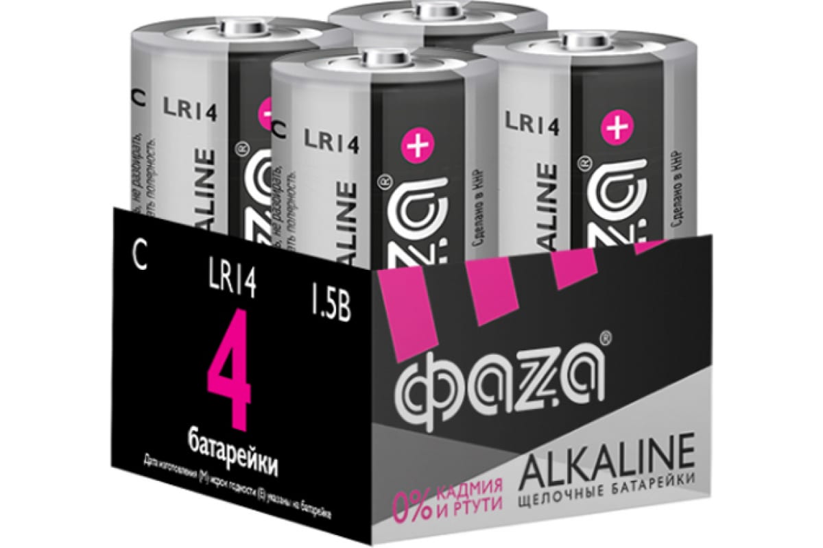 Алкалиновая батарейка ФАZА LR14 Alkaline Pack-4 5033160